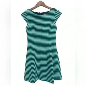 Lilly Pulitzer Briella Tropez Blue Ottoman Stripped Dress Size Medium